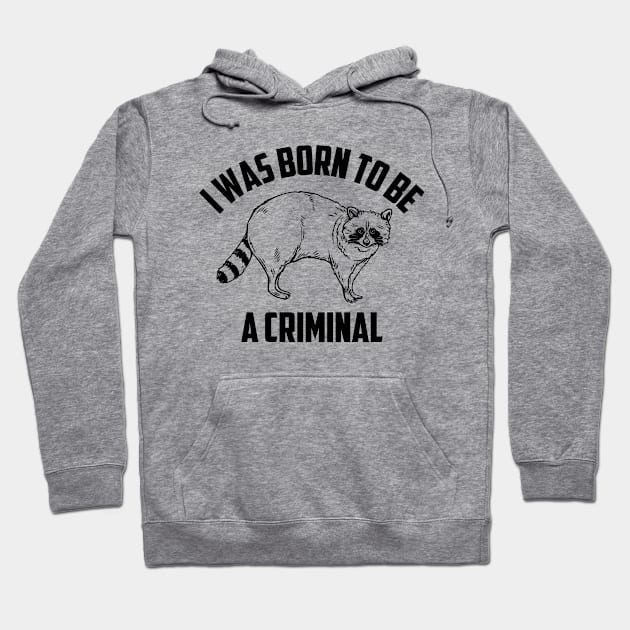 Funny I Was Born To Be A Criminal Raccoon Hoodie by Tefly